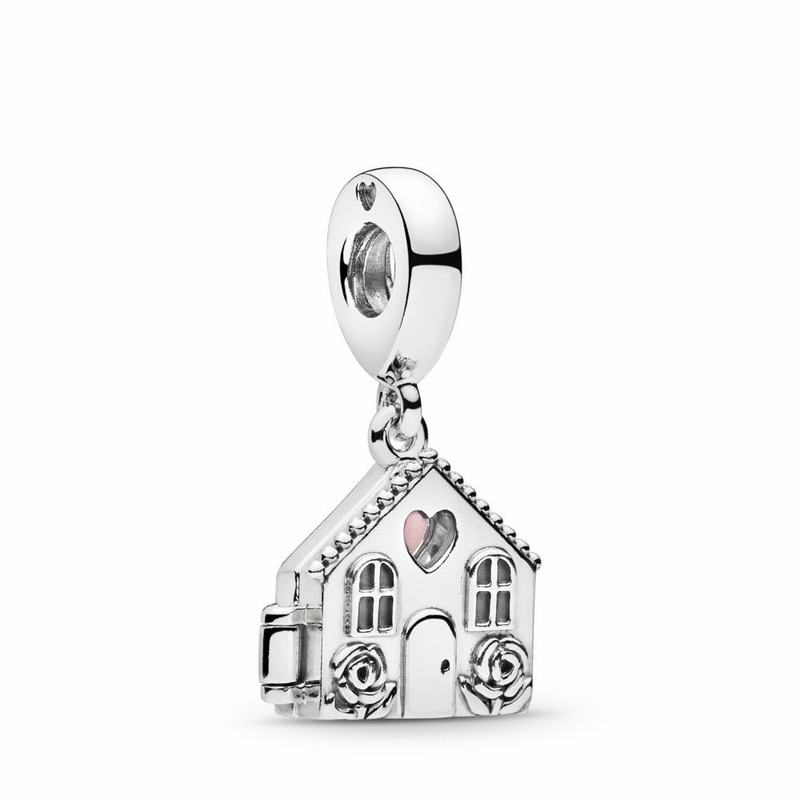 Pandora Perfect Home Dangle Charm Ireland - Sterling Silver/Enamel/Pink - 243690EJV